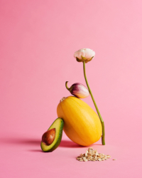 conceptual pink vegetable still life styled by Ray Chaisiwamongkhon
